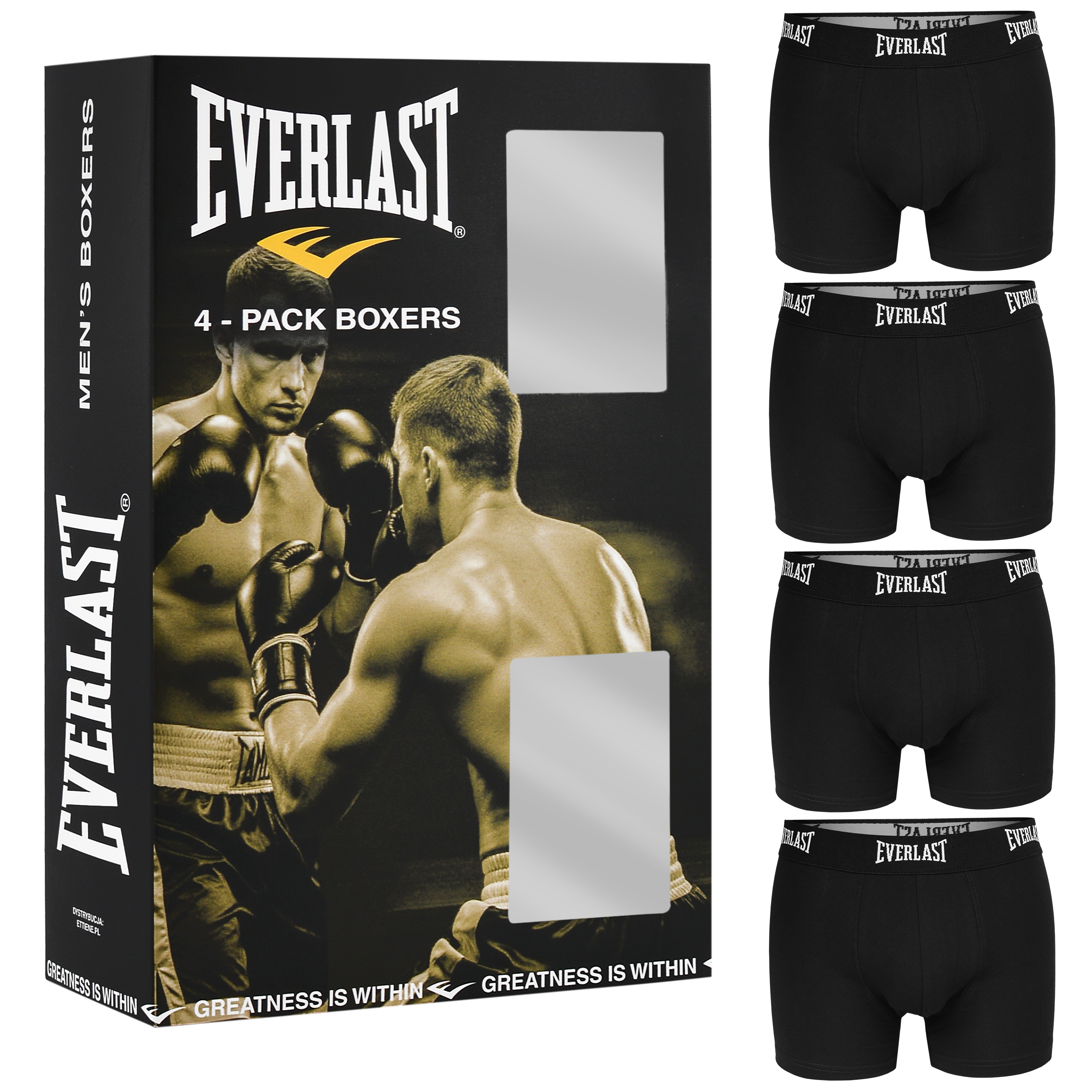 EVERLAST kalsonger herr boxershorts 4pack bomull stretch svart XL