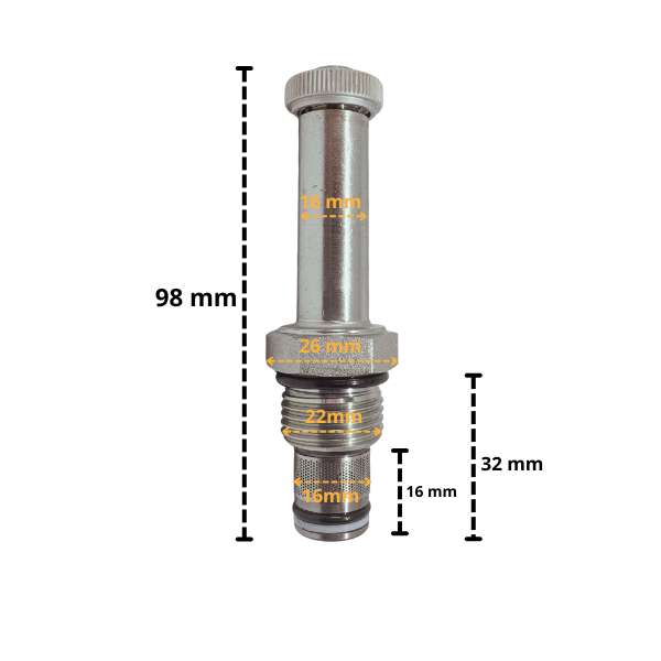 Zawór opuszczania do cewki elektromagnetycznej 16mm / G22mm