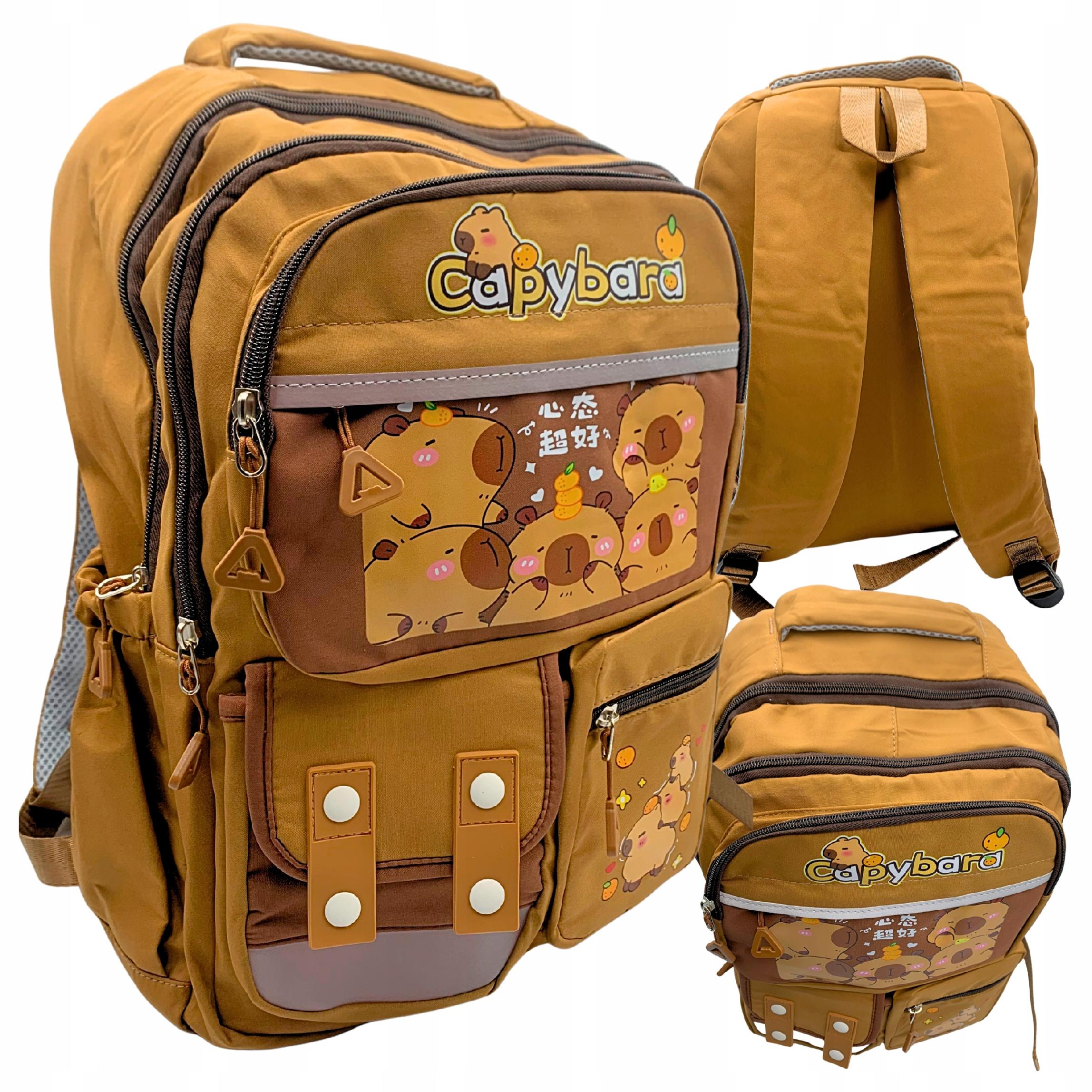 Ghiozdan scolar Kapibara, multicolor, 42x30x14cm, 3 compartimente