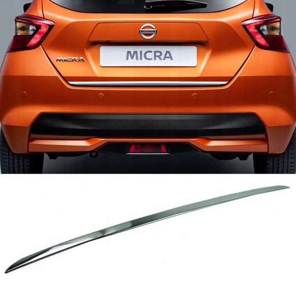 Ugradnja kromirane trake na poklopac prtljažnika Nissan Micre 2017
