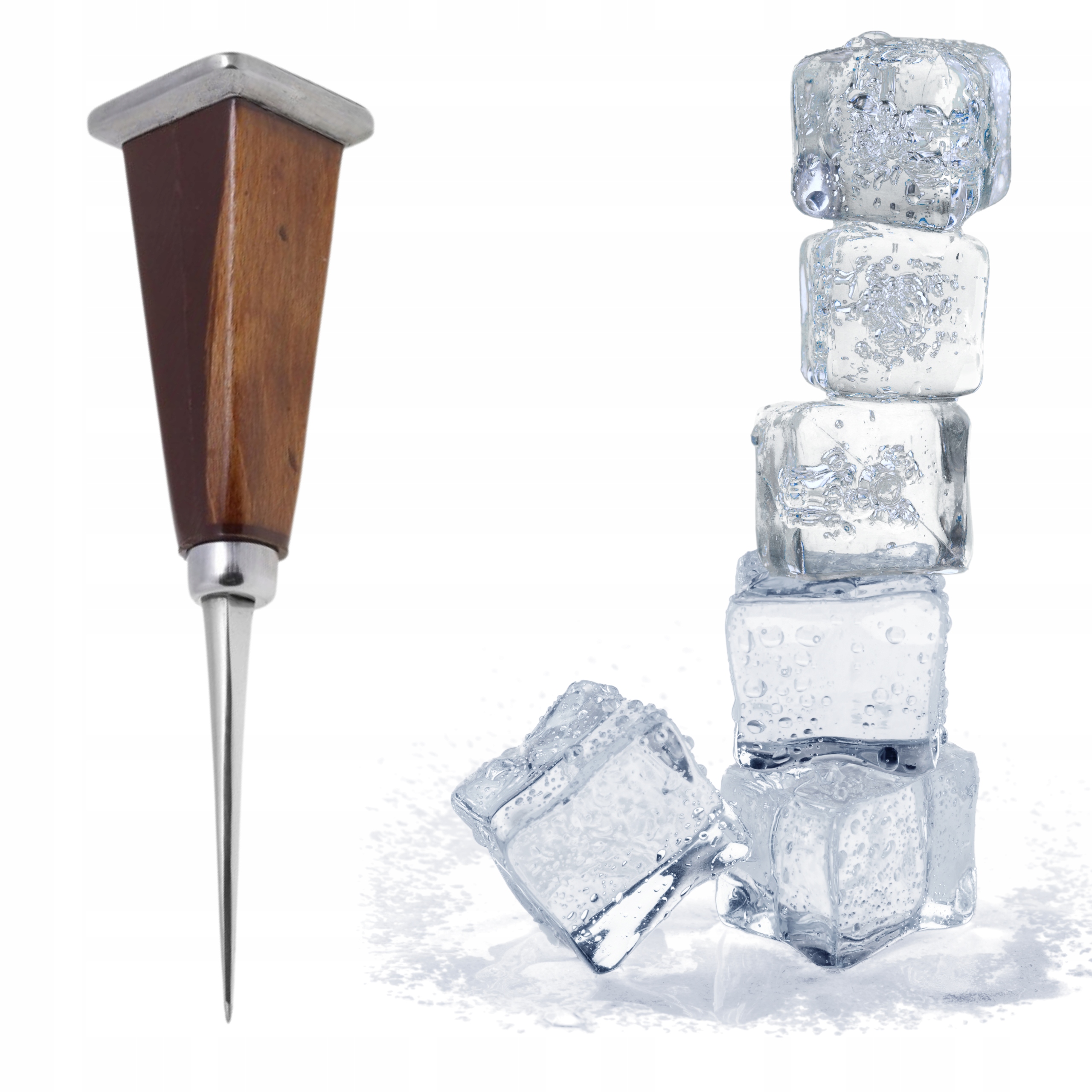 ToM PaR Eiskratzer Auto 2-in-1 - Mit Schneebürste & Holzgriff 55cm