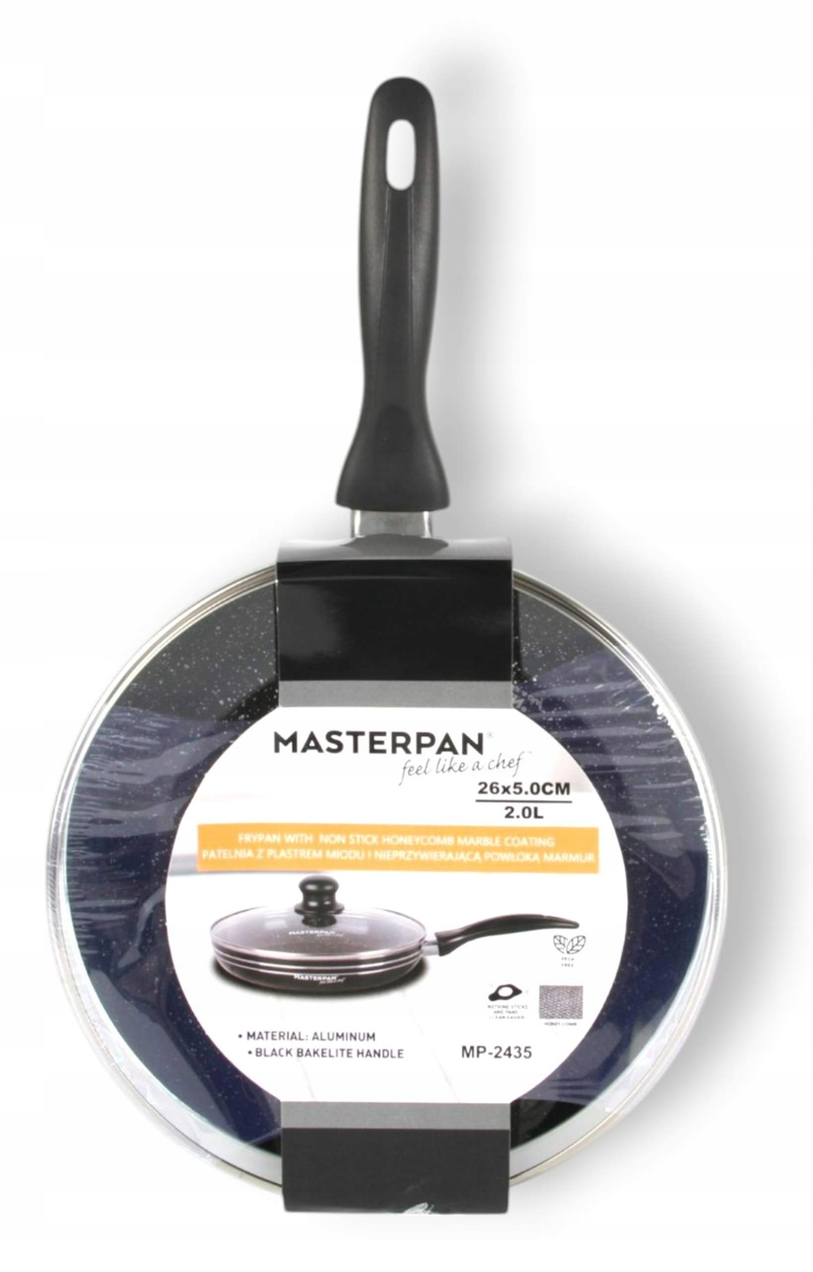 AUDANNE Padelle con coperchio, 33 cm, grande padella a nido d'ape in acciaio inox con 2 manici, padella esagonale per cottura a induzione, per paella, nera, 33 cm