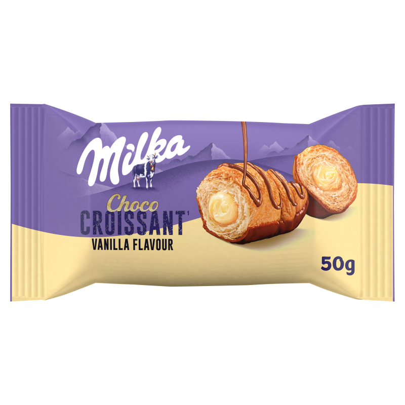 Milka Chokoladecroissant Butterdejscroissant med vaniljefyld 50 g
