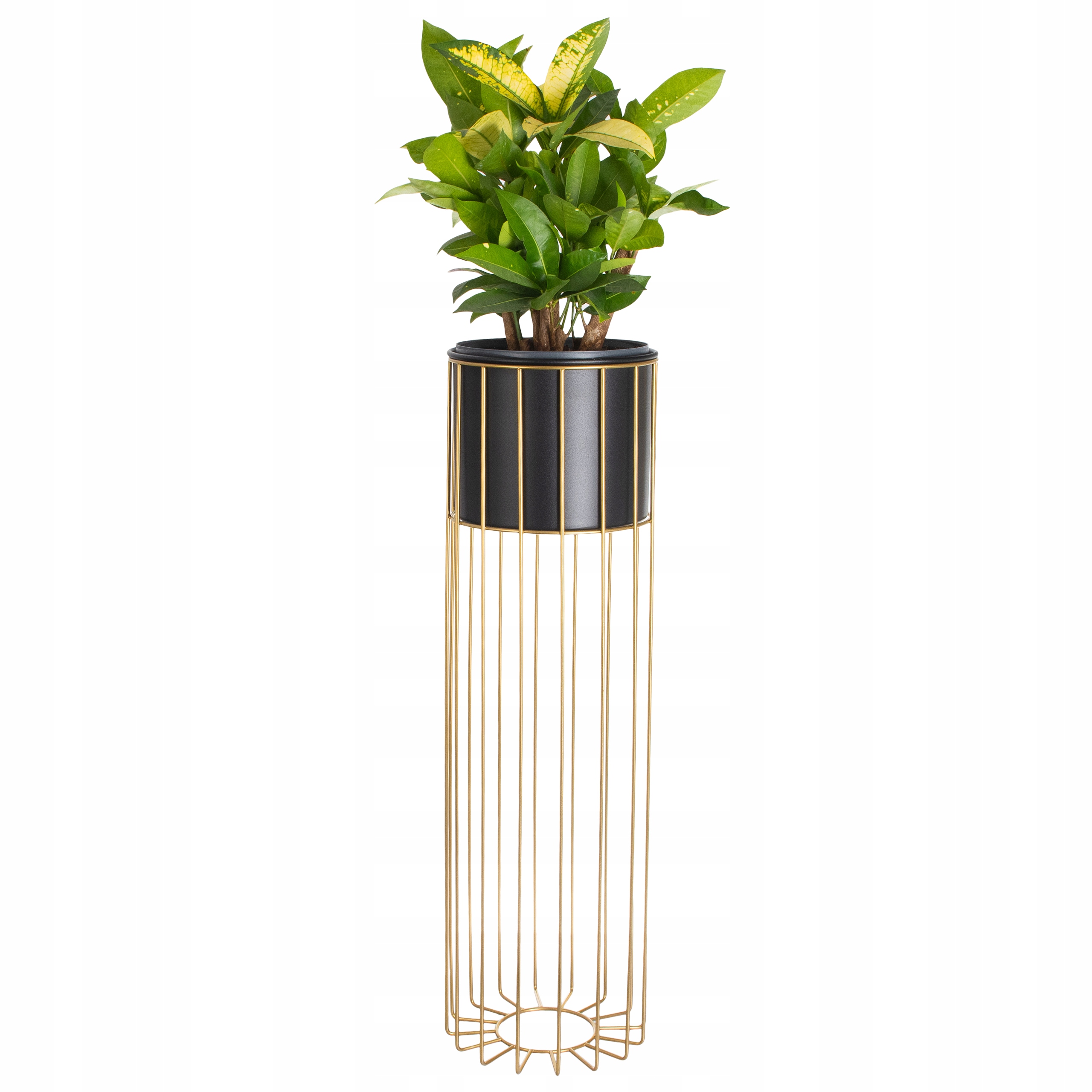 Stehender Blumenstnder aus Metall, schwarz und gold, Draht-Loftstnder,  70cm | eBay.de