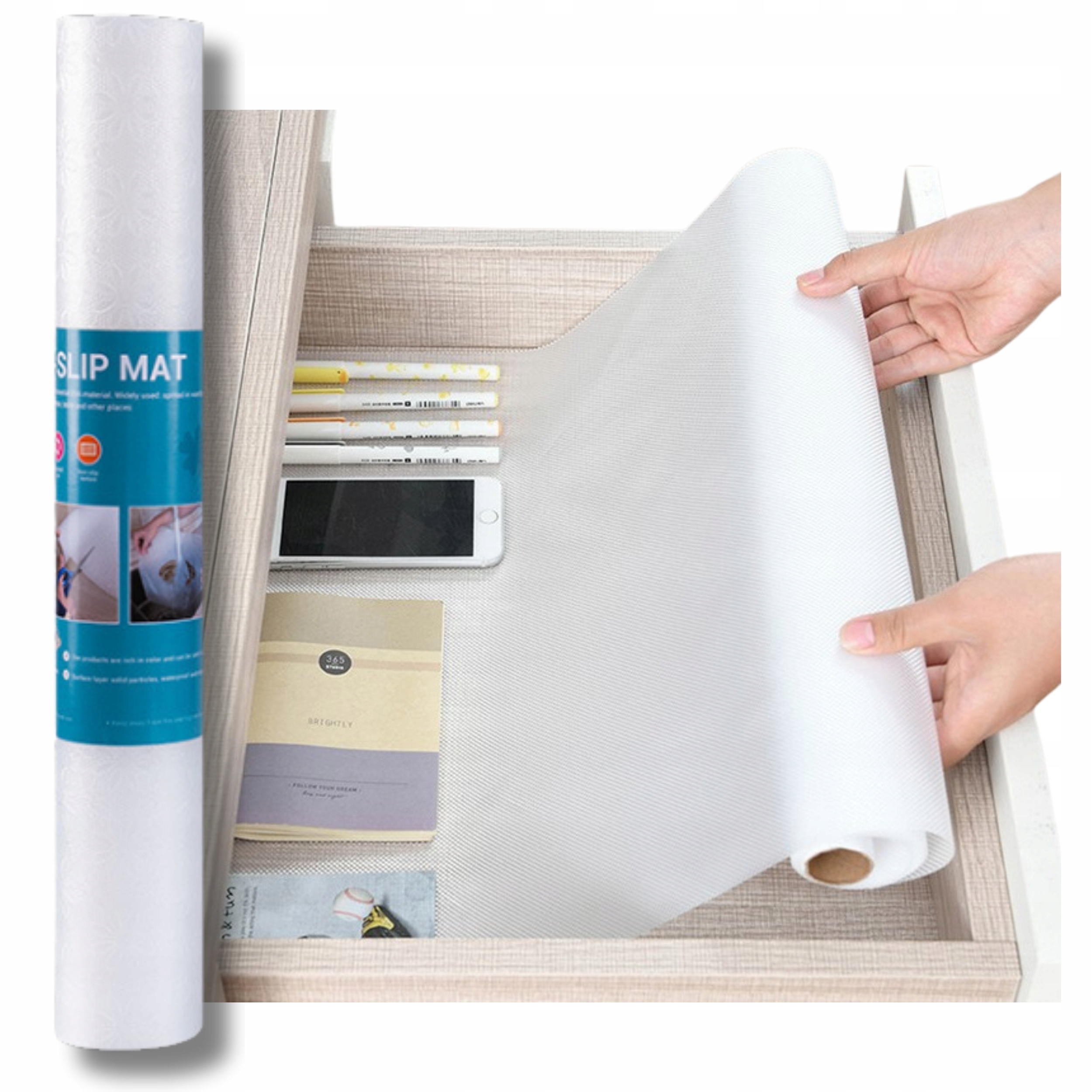 Antirutschmatte für Schrankschubladen, Schutzmatte 500 x 50 mm, starke Rolle