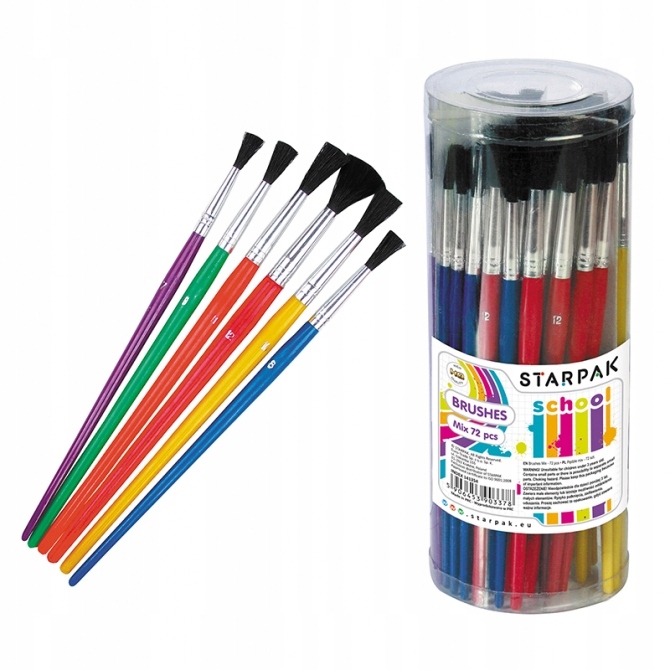 Pennelli Da Pittura Silverline Set Di 12 Con Punta Tonda - Per Artisti, Hobbisti E Fai Da Te, Manico In Legno Set 12 Pennelli Punte Arrotondate Manico Legno Silverline - Foto 3