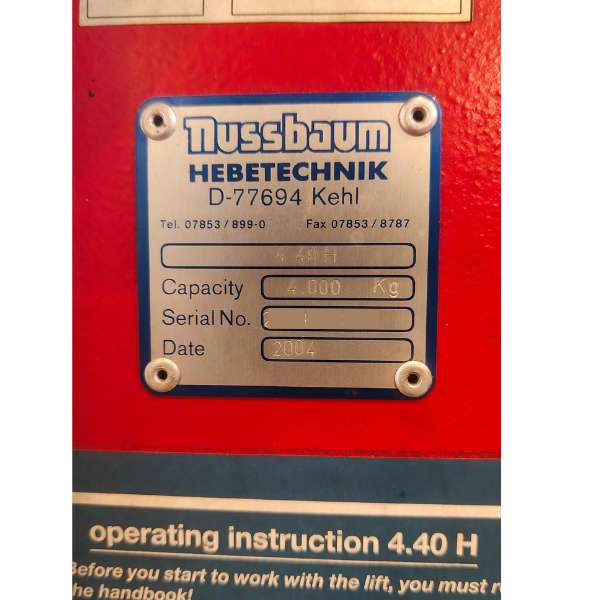 Lina stalowa do podnośnika Nussbaum