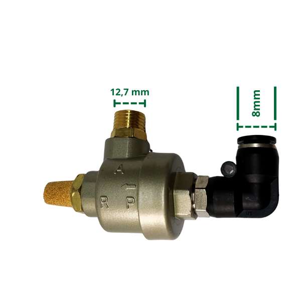 Aluminiowy szybkozrzut zawór upustowy zbijaka 8mm / Gwint 12,7mm