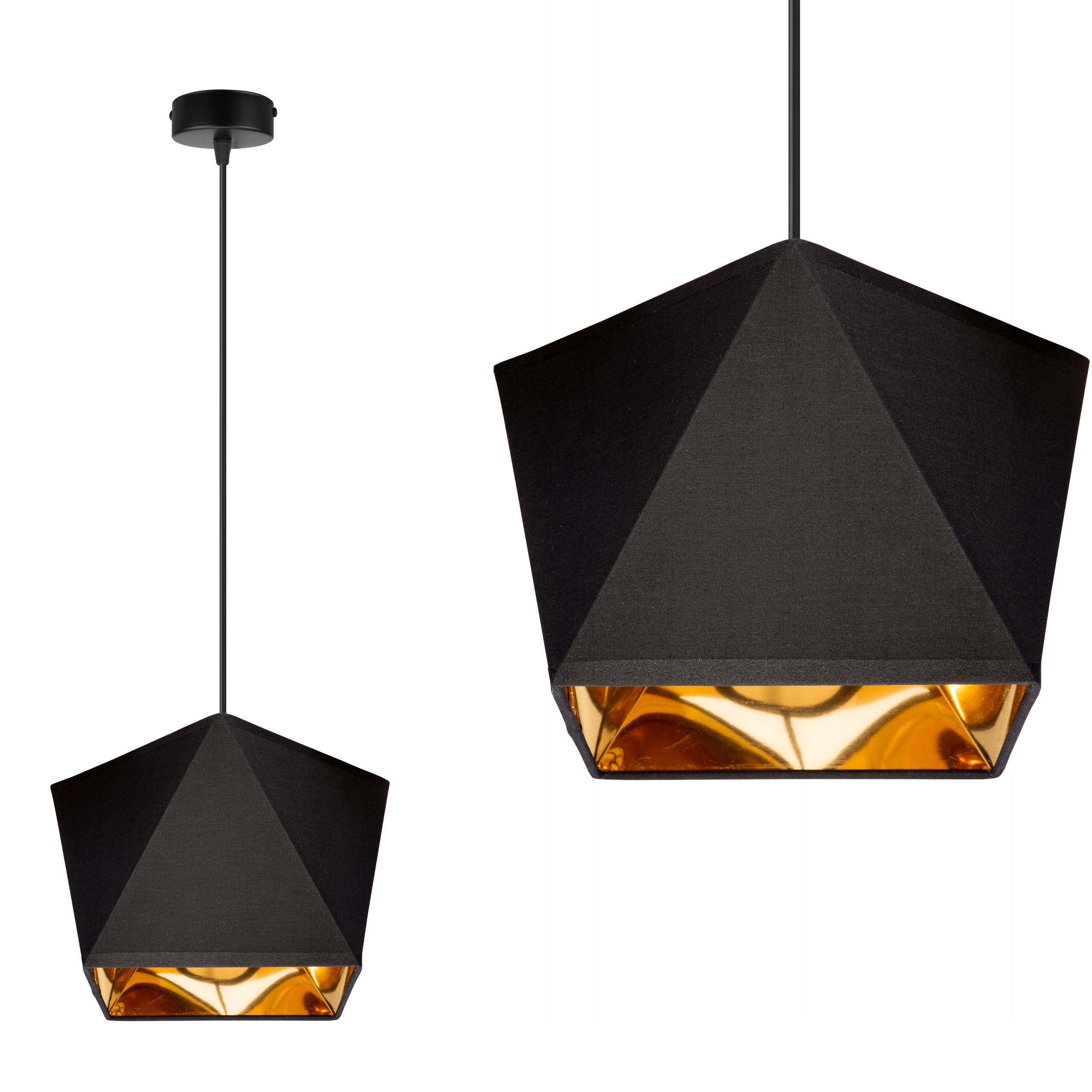 Diamantgylden LED-loftlampe i midten