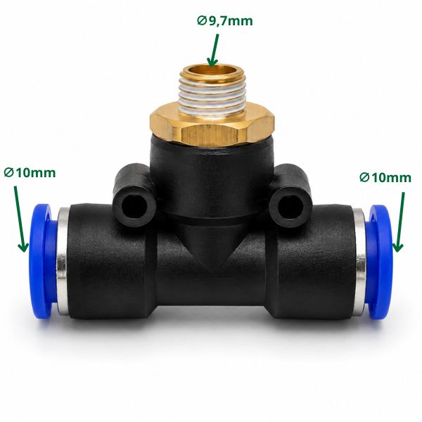 Złączka pneumatyczna G9,7mm / 2x10mm – zdjęcie produktu