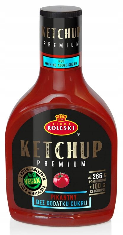 Roleski Premium Kryddig Ketchup utan tillagd socker 465 g