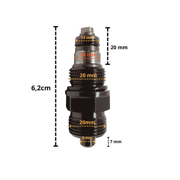Zawór bezpieczeństwa (zwrotny) podnośnika 14mm / G20 - zdjęcie produktu