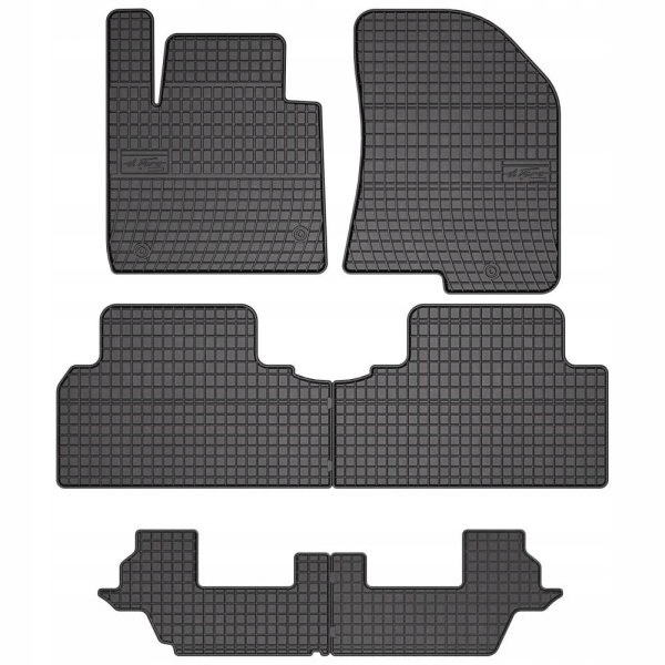 Set Di 2 Tappetini Anteriori In Velluto Su Misura Per Kia Carens IV (2013-2019), Spessore 7 Mm, Antiscivolo