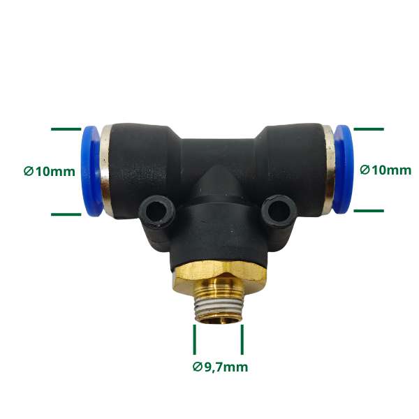 Złączka pneumatyczna G9,7mm / 2x10mm – zdjęcie produktu