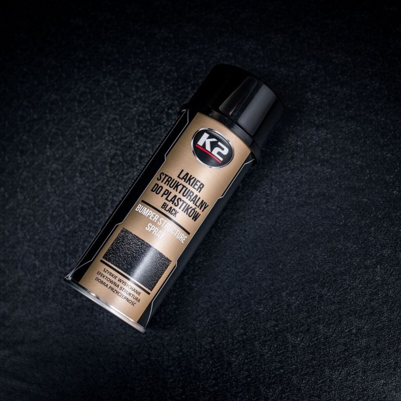 K2 Bumper 400ml - czarny lakier strukturalny do plastików