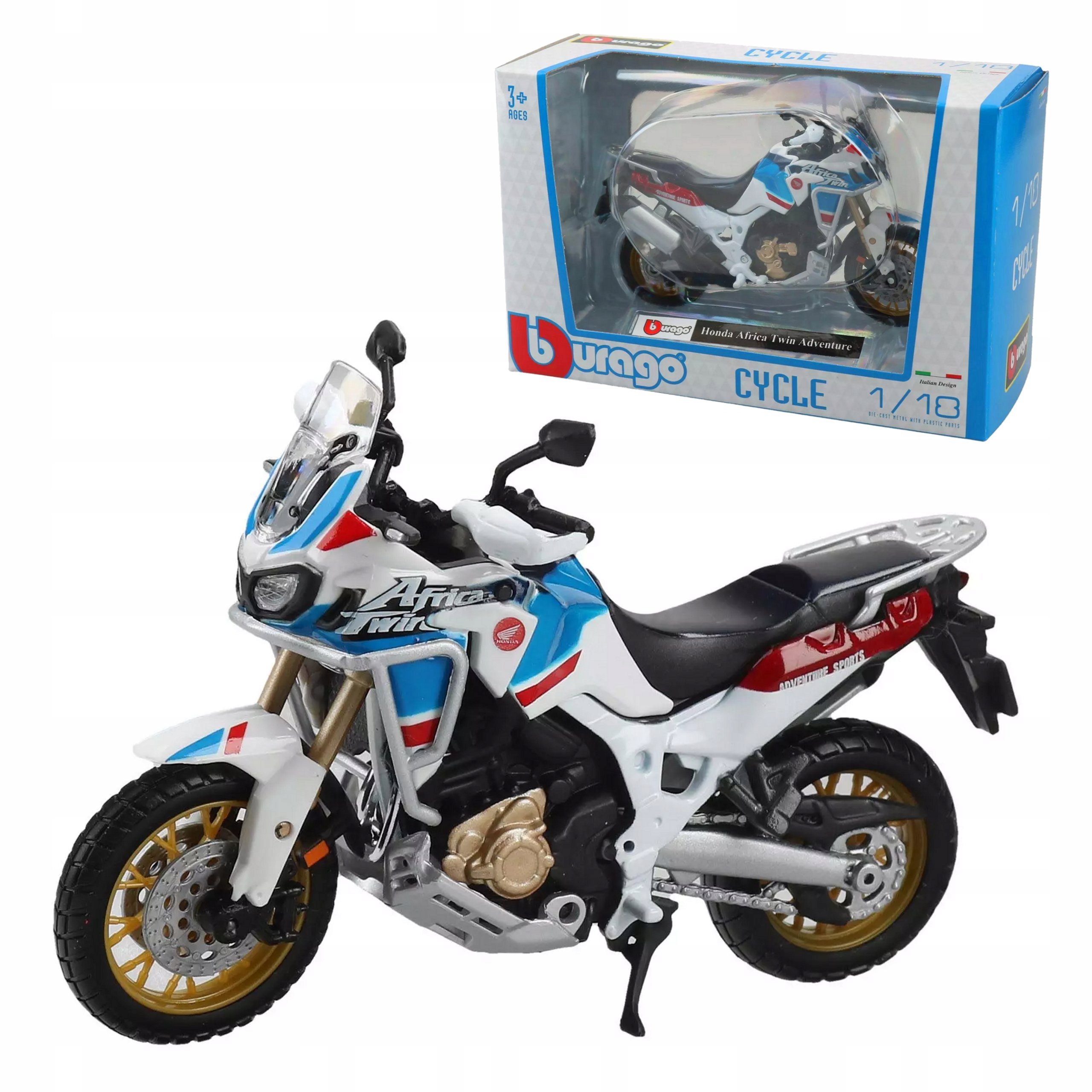 Motocicleta Bburago Honda Africa Twin Adventure 1:18, detalii