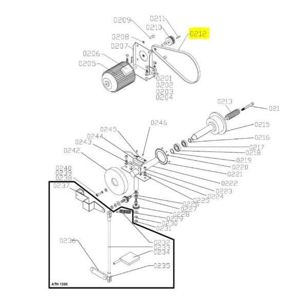Pasek napędowy silnika do wyważarki ATH-Heinl – żółty, 96 cm