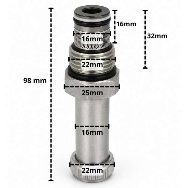 Zawór opuszczania do cewki elektromagnetycznej 16mm / G22mm – zdjęcie produktu