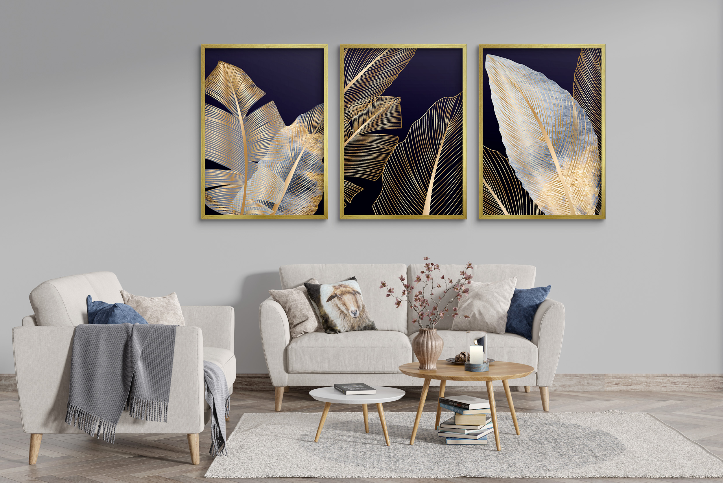 Lot 3 Affiches Murales Épices Et Herbes AREDE - Décoration Cuisine 90x60 Cm Multi-Panneaux