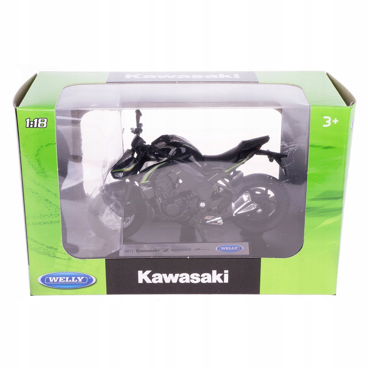 【未使用】Kawasaki Z1000 R Edition 1/18 WELLY Motocicleta Welly Kawasaki Z1000 R, scala 1:18, metal, 7x5x12cm