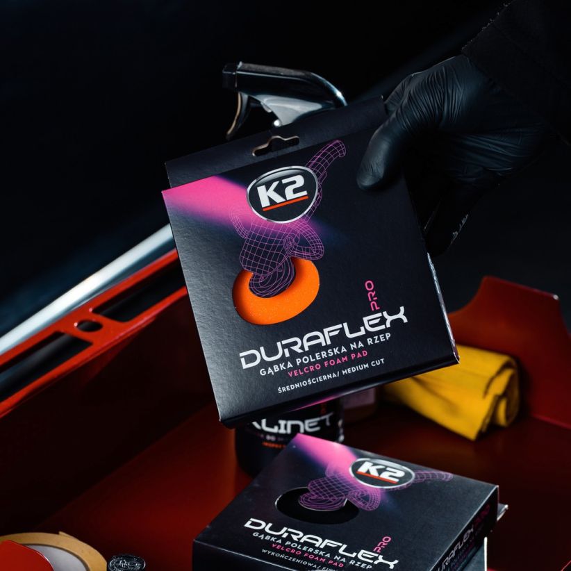 K2 Duraflex Pomarańczowa 150mm - gąbka polerska średniościerna (polishing)