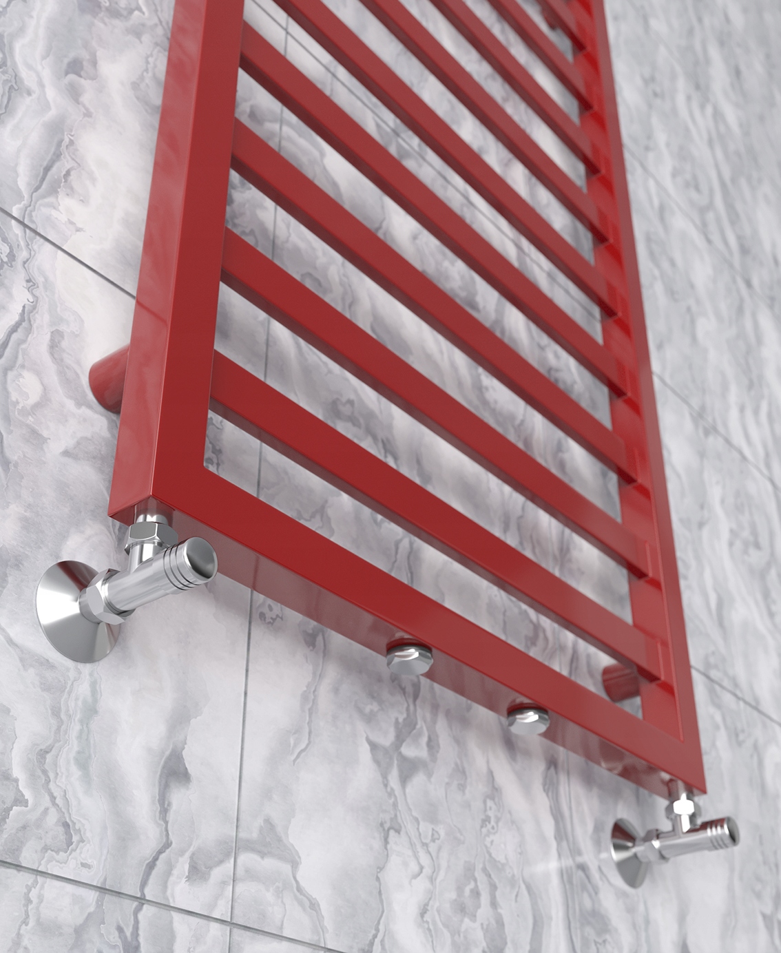 *Grzejnik łazienkowy MELY 980x530 431W *CZERWONY*