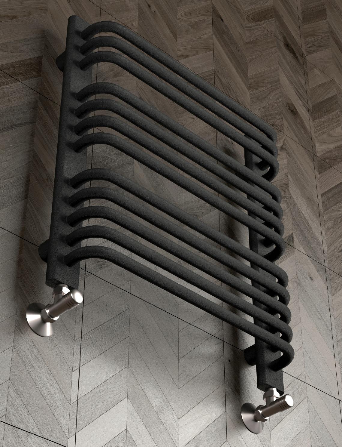 Grzejnik drabinkowy ALFA 480/400 czarna struktura