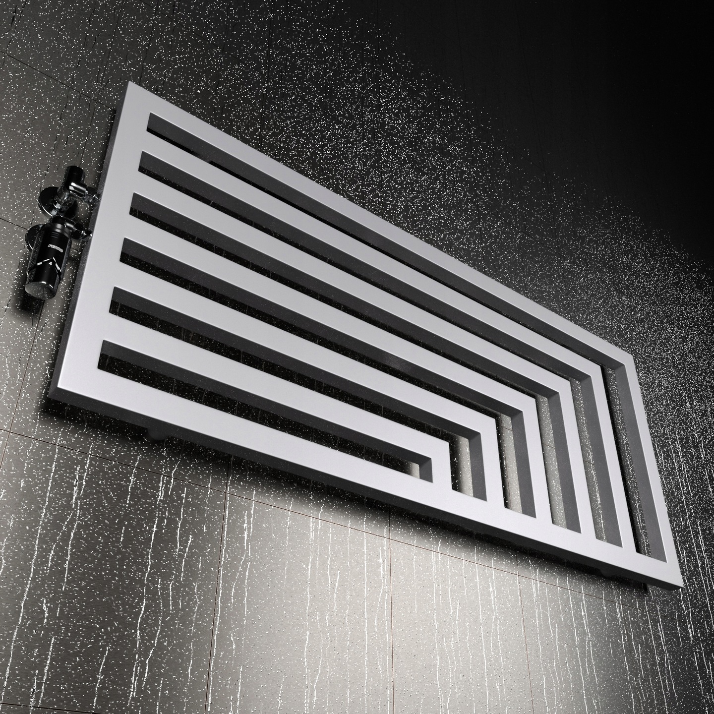 GRZEJNIK DEKORACYJNY SUN 1400/520 SREBRNY