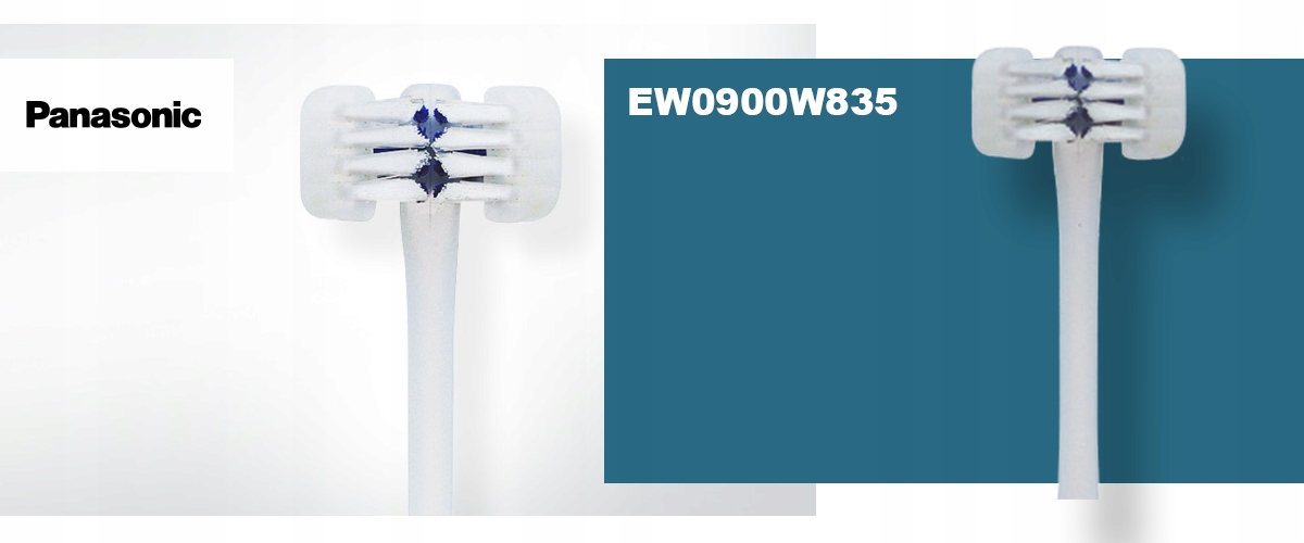 Panasonic EW0900W835 Panasonic EW0900W835 końcówka do szczoteczki z 3 głowicami (dobra dla dzieci, średnia grubość włosia, EW-DP52, DE92, DL83, DL82, DL75, DC12), 2 szt. 1 Panasonic EW0900W835 28307357 2
