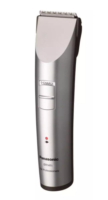 Panasonic ER1411S501 Panasonic ER1411 profesjonalny trymer do włosów (6 długości, 3 nasadki grzebieniowe, kontrolka stanu ładowania, ładowanie 1h), srebrny 1 Panasonic ER1411S501 41292987