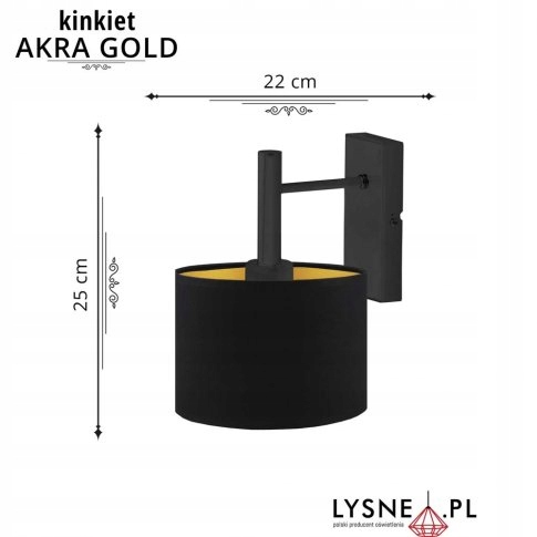 lampa ścienna kinkiet AKRA GOLD