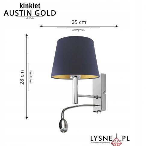 Kinkiet ścienny AUSTIN GOLD z panelem LED
