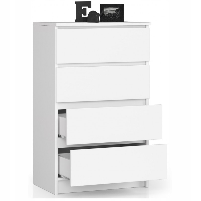 KOMODA 60cm 4 SZUFLADY BIAŁA