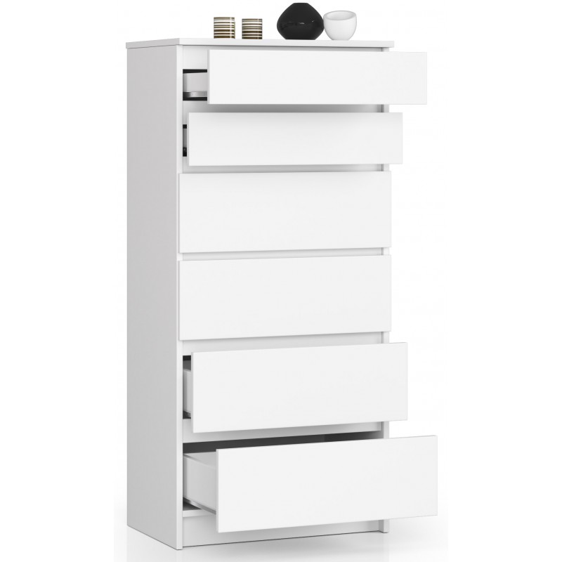 KOMODA 60cm 6 SZUFLAD BIAŁA