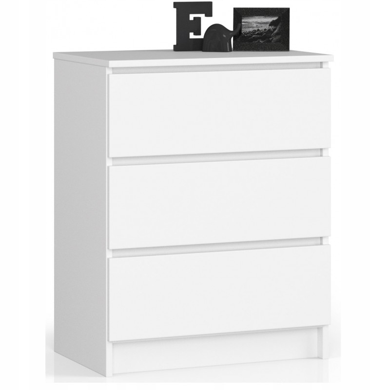 DUŻA KOMODA 60cm 3 SZUFLADY BIAŁA