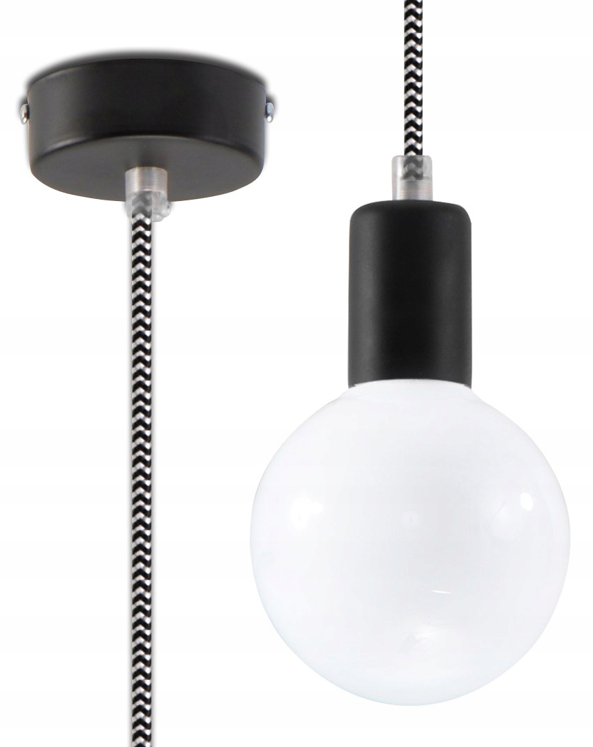 Lampa Wisząca EDISON Czarno-Biała