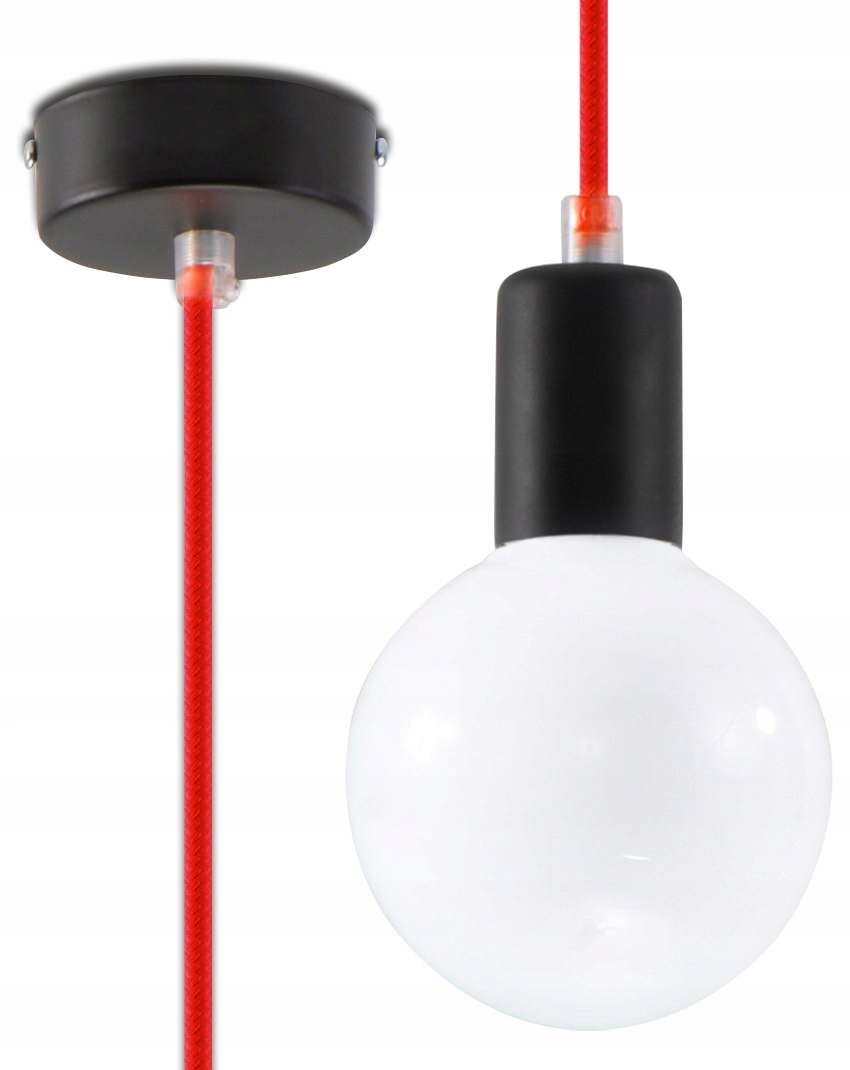 Lampa Wisząca EDISON Czerwona