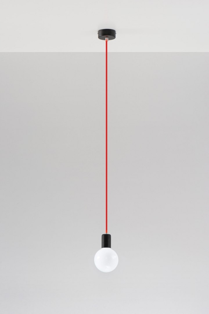 Lampa Wisząca EDISON Czerwona