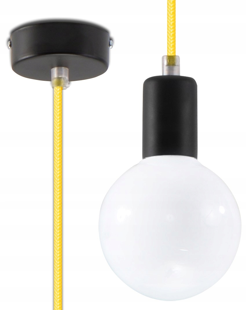 Lampa Wisząca EDISON Żółta