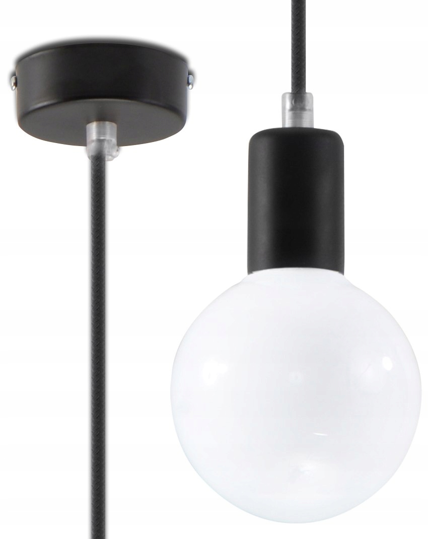 Lampa Wisząca EDISON Czarna