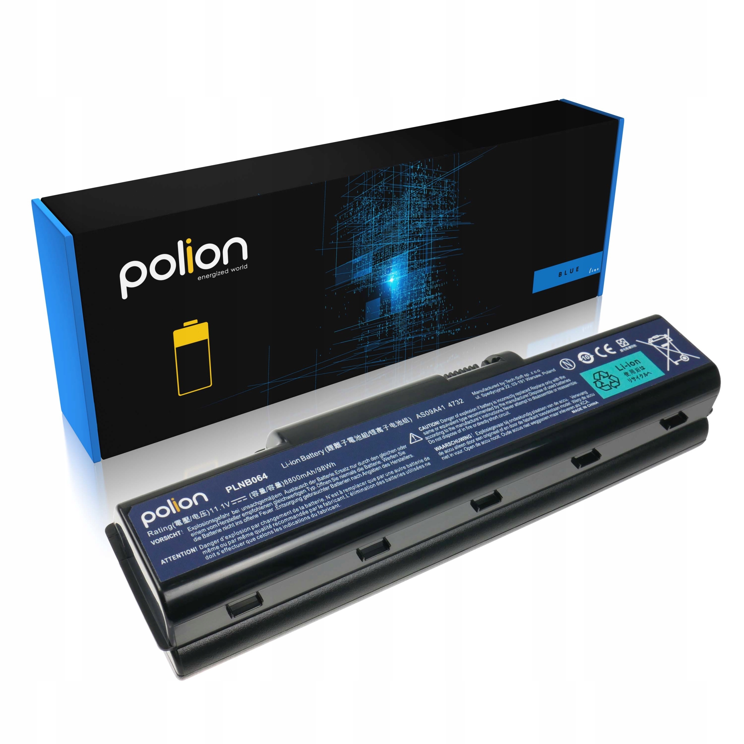 Baterie Polion AS09A31 pro notebooky ACER AS09A41 Aspire eMachines 8800mAh