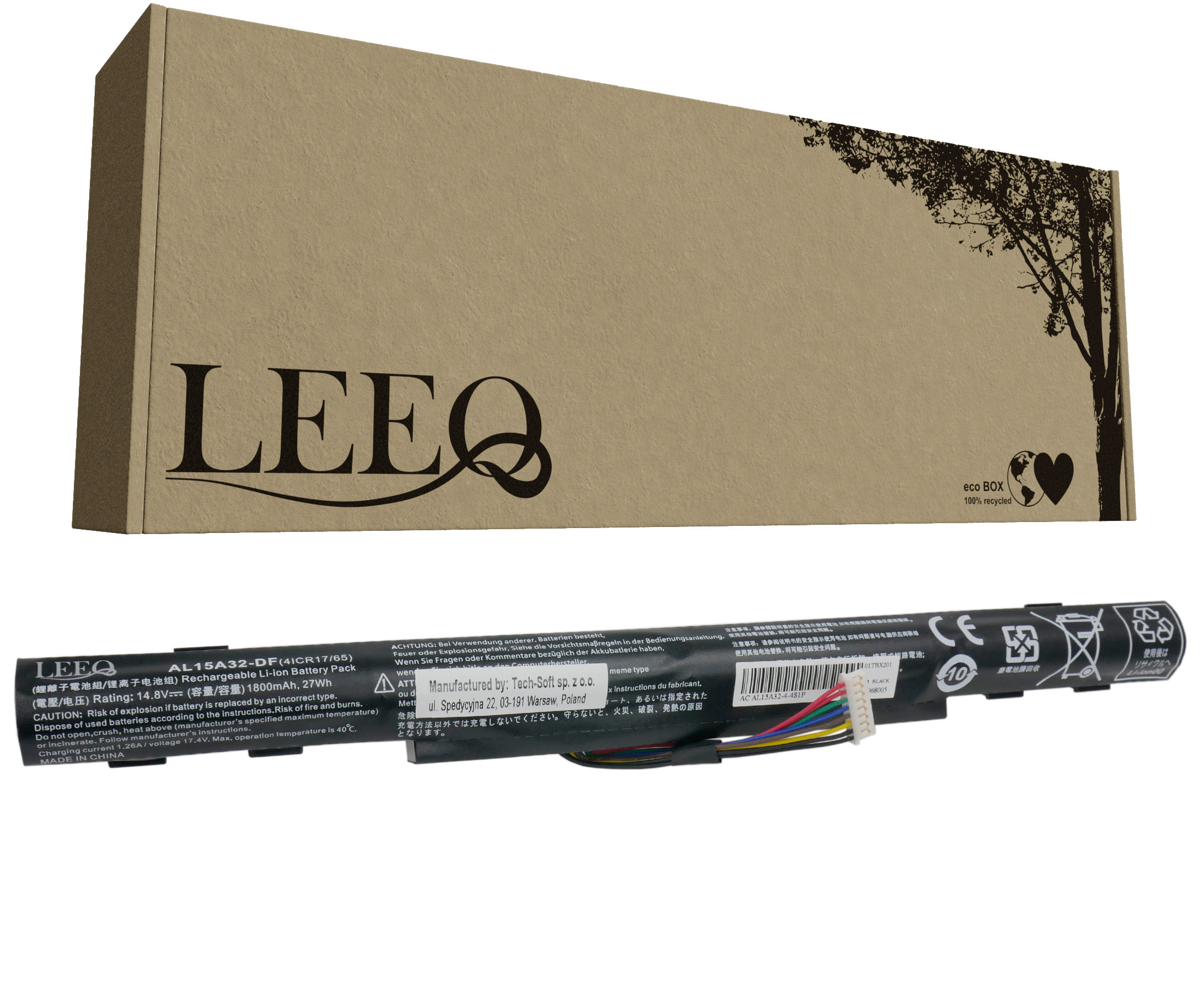 Baterie LEEQ LB177 pro notebooky ACER AL15A32 Aspire TravelMate 1800mAh
