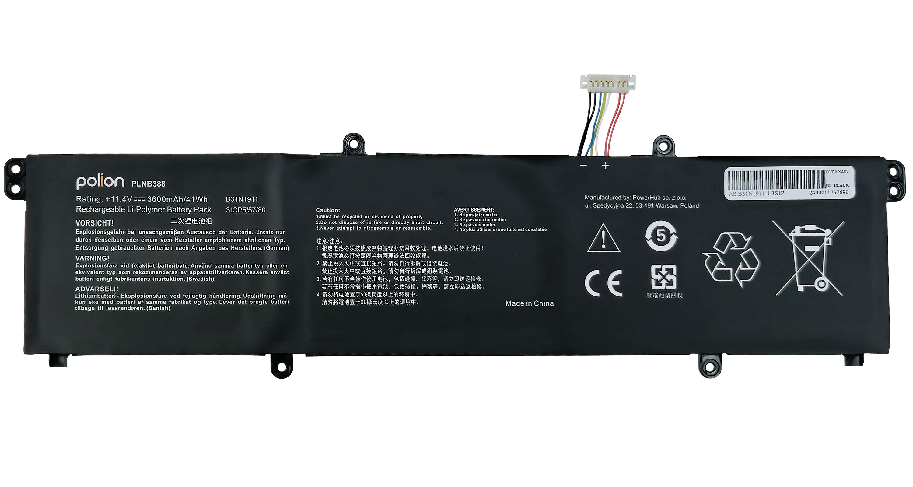 Baterie Polion B31N1911 pro notebooky ASUS VivoBook V4050F V4050E M4050I 3600mAh