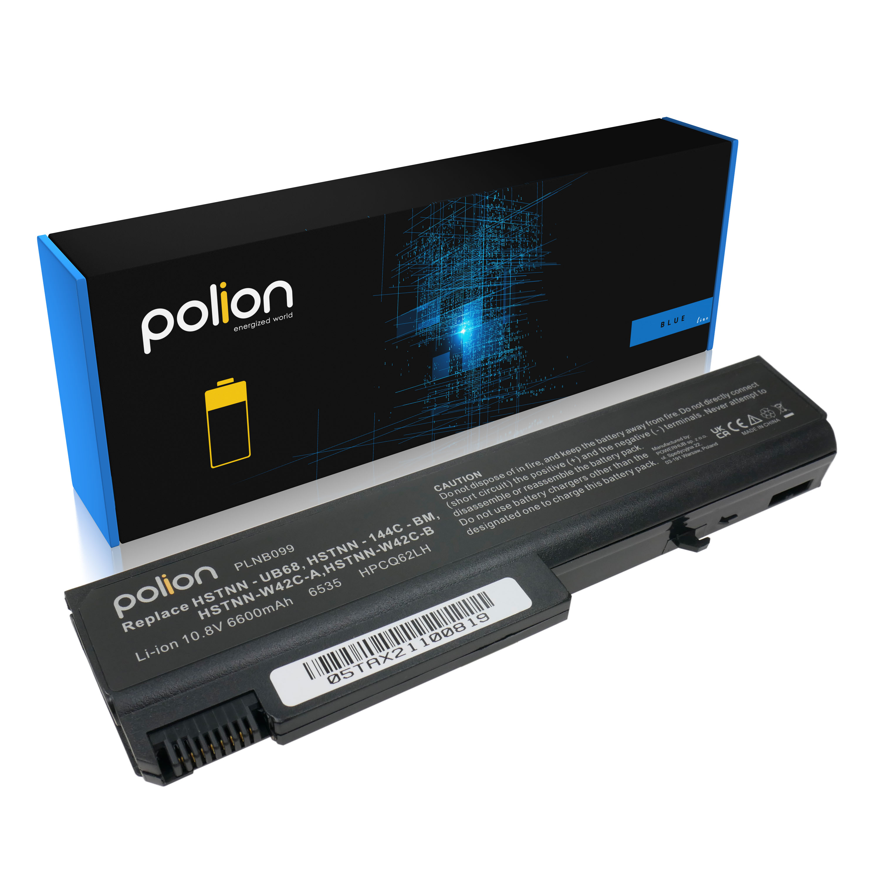 Baterie Polion HSTNN-UB68 pro notebooky HP EliteBook 6900 6930 8400 8440p 6600mAh