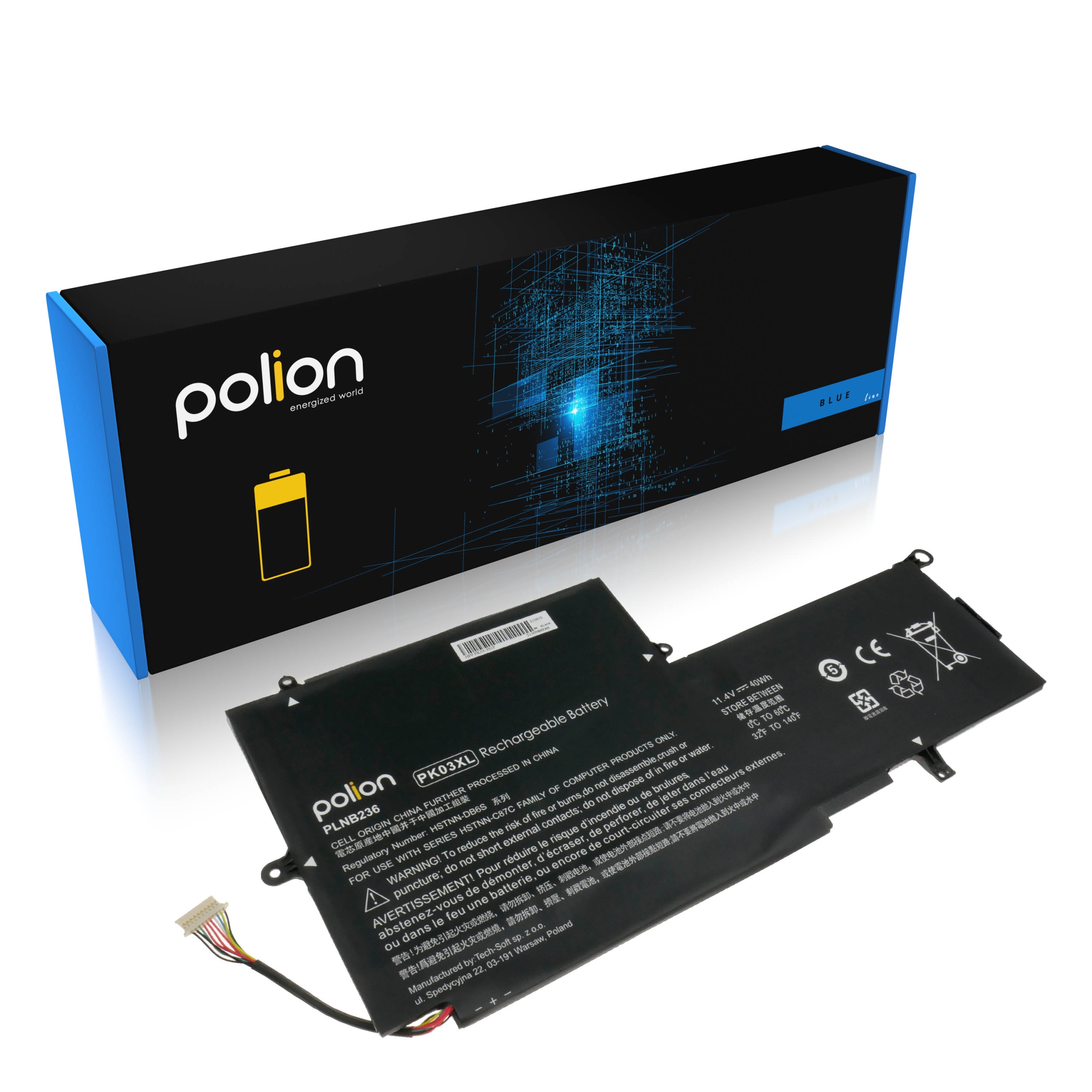 Baterie Polion PK03XL pro notebooky HP HSTNN-DB6S Envy Spectre x360 13 3500mAh