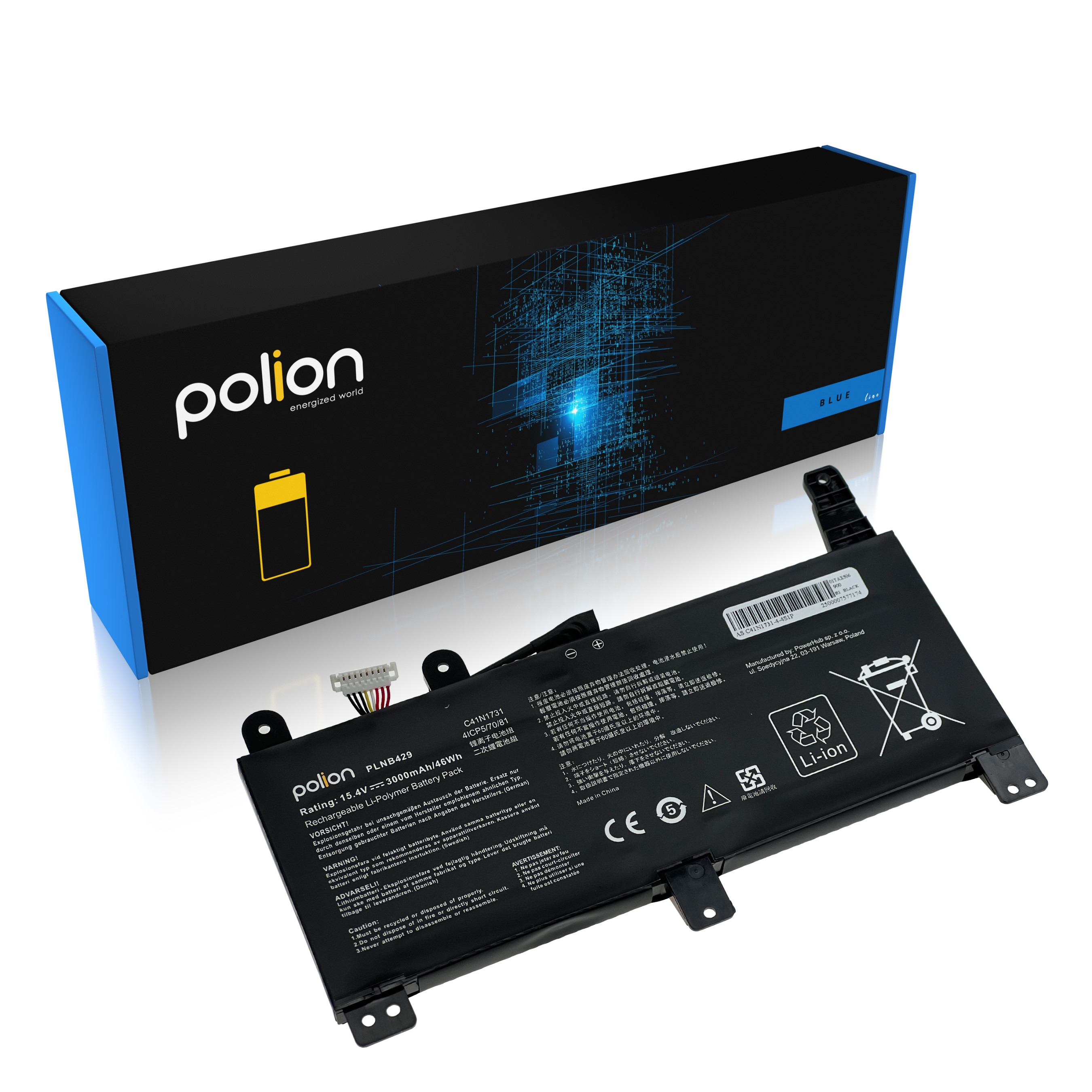 Baterie Polion C41N1731 pro notebooky ROG Strix G512LU G531GU G712LU 3000mAh