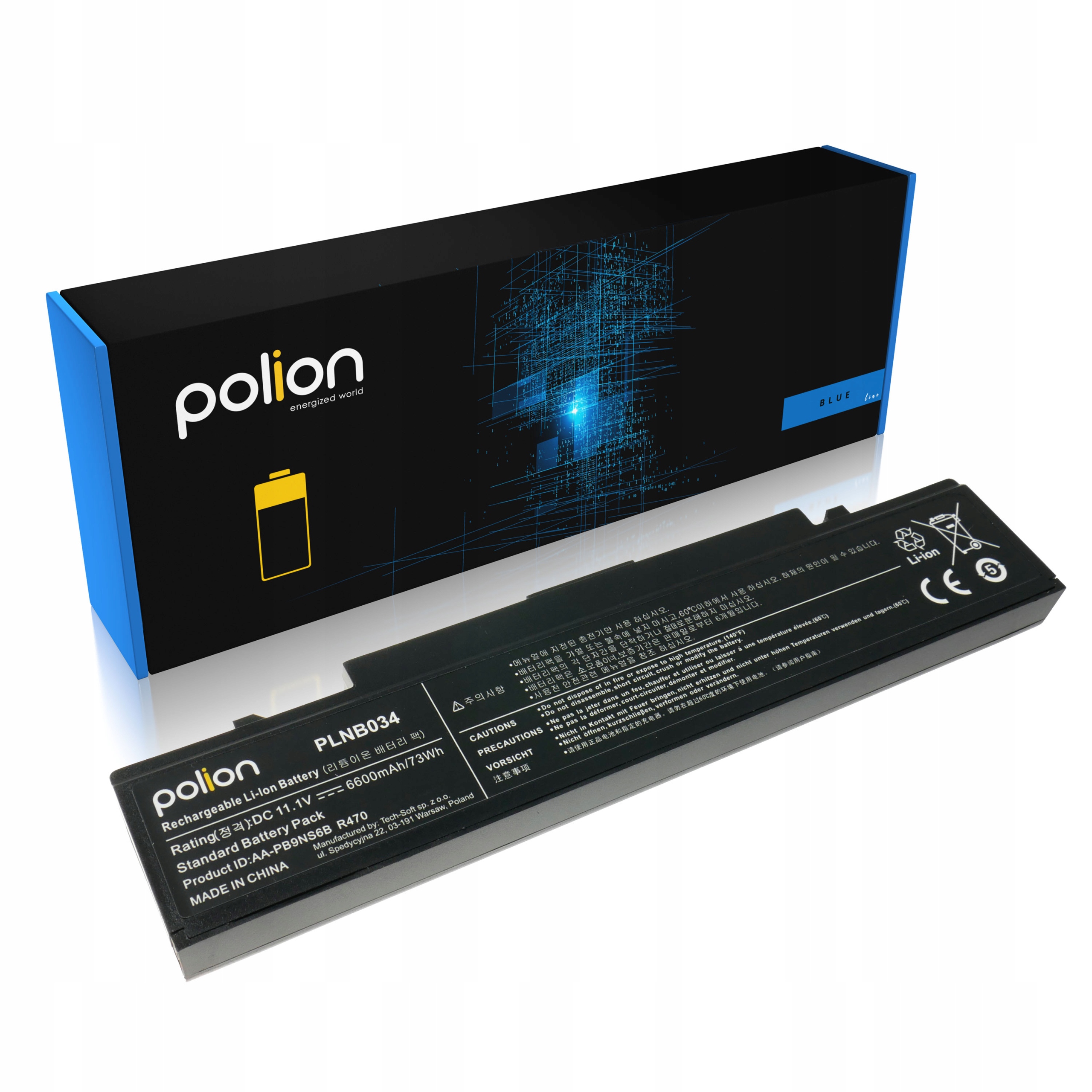 Baterie Polion AA-PB9NC6B pro notebooky SAMSUNG R519 R520 R530 R540 R590 6600mAh