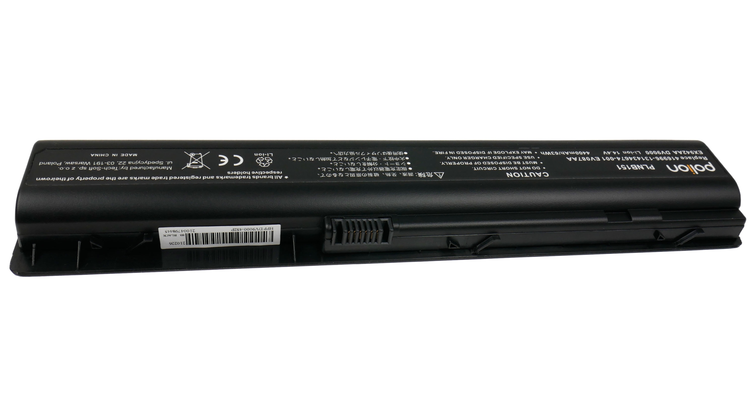 Baterie Polion EV08 pro notebooky HP DV9000 9200 9300 9500 9600 9700 9900 4400mAh