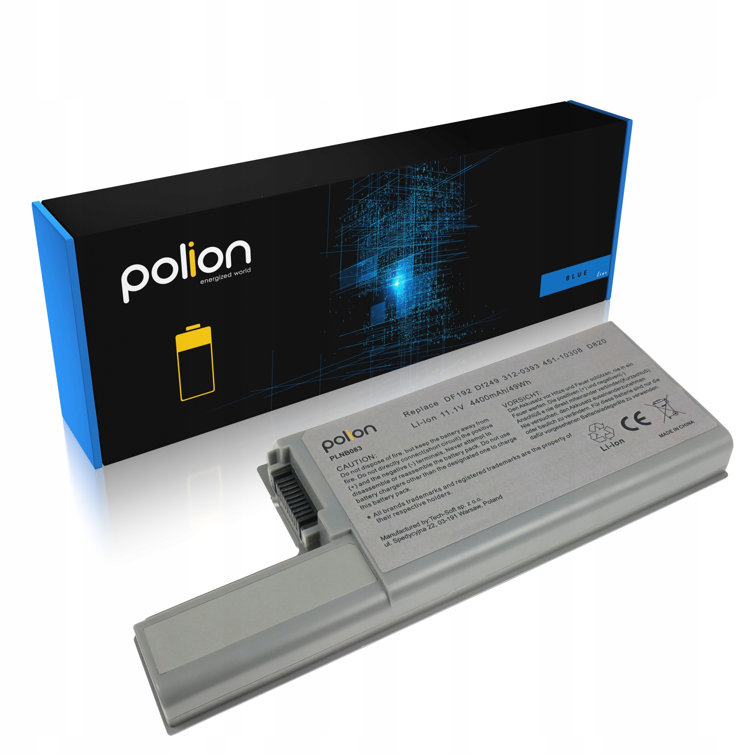Baterie Polion DF192 pro notebooky DELL Latitude D531 D820 D830 Precision M4300 M65 4400mAh