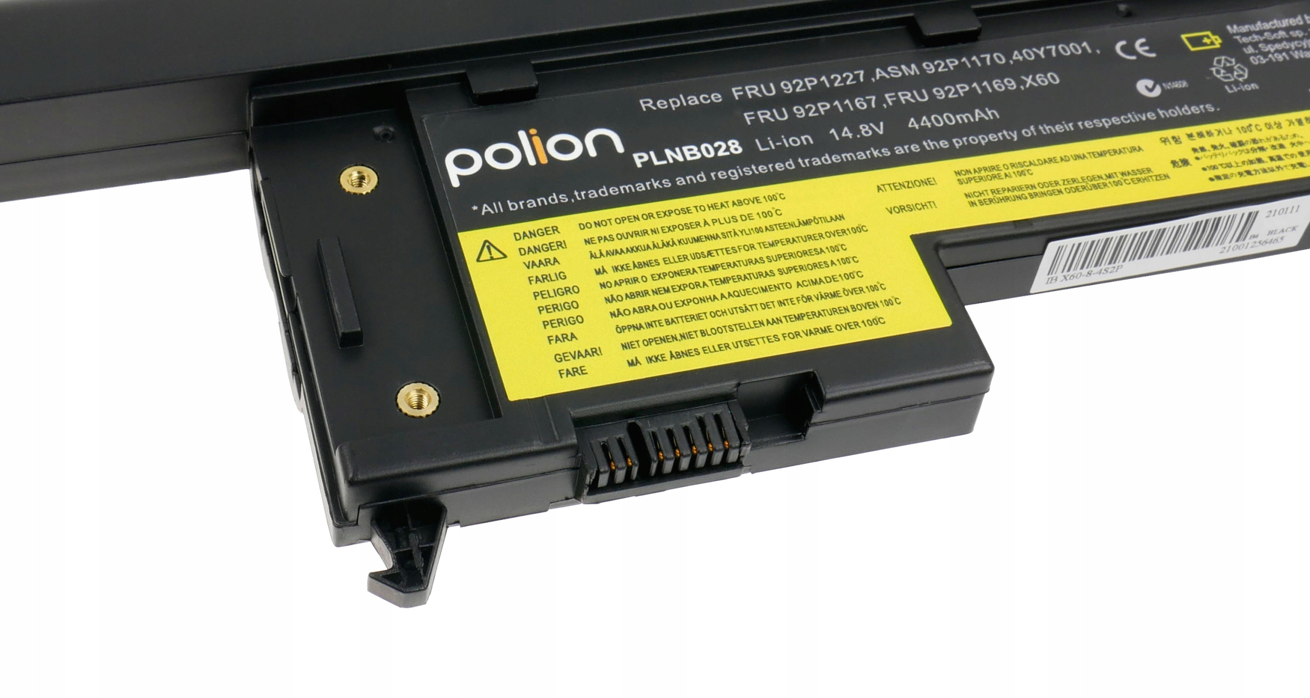 Baterie Polion 92P1227 pro notebooky LENOVO ThinkPad X60 X60S X61 X61S 4400mAh